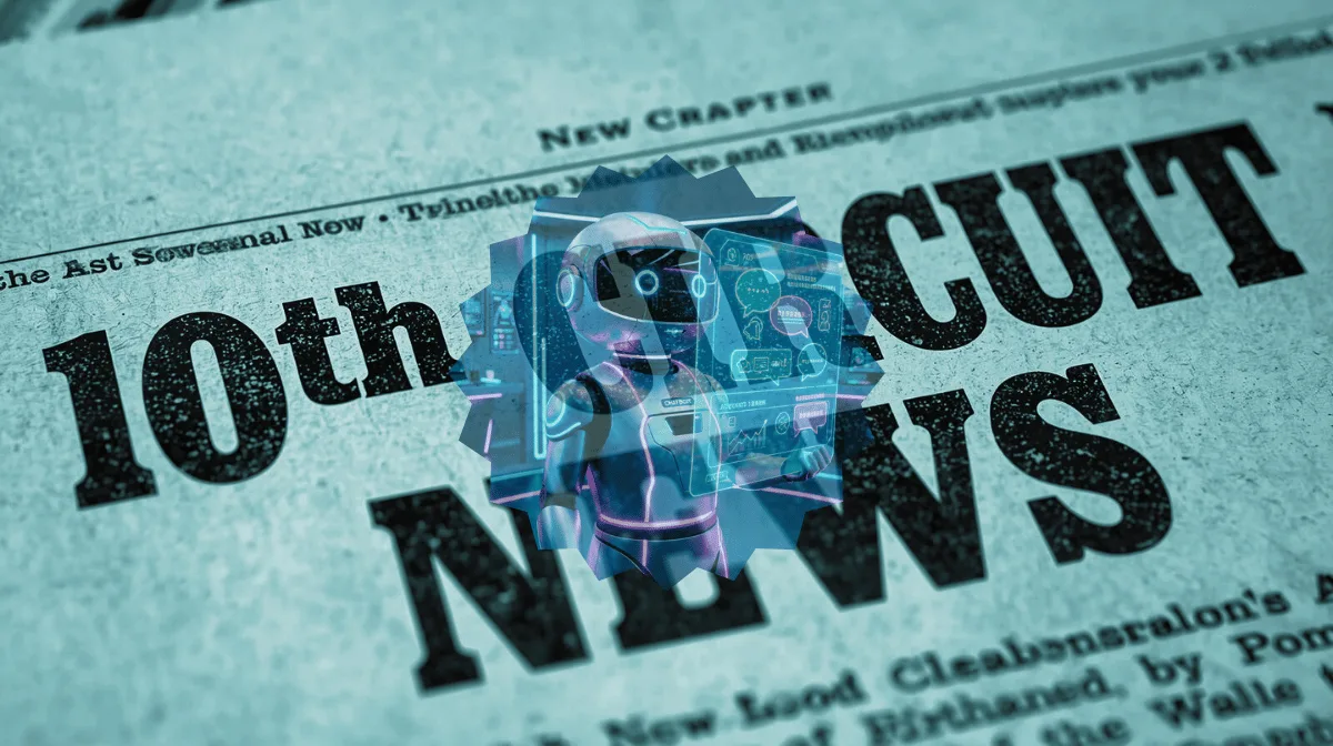 10th Circuit AI Chat News headline featuring a chatbot