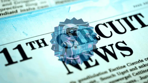 11th Circuit AI Chat News headline featuring a chatbot