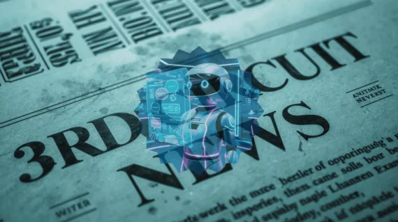 3rd Circuit AI Chat News headline featuring a chatbot