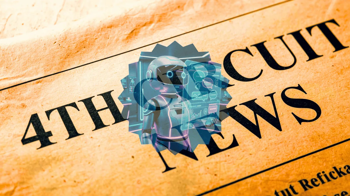4th Circuit AI Chat News headline featuring a chatbot