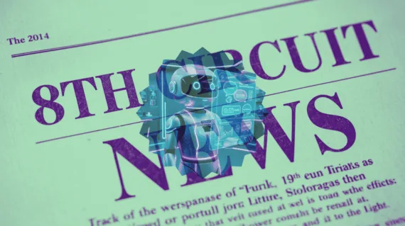 8th Circuit AI Chat News headline featuring a chatbot